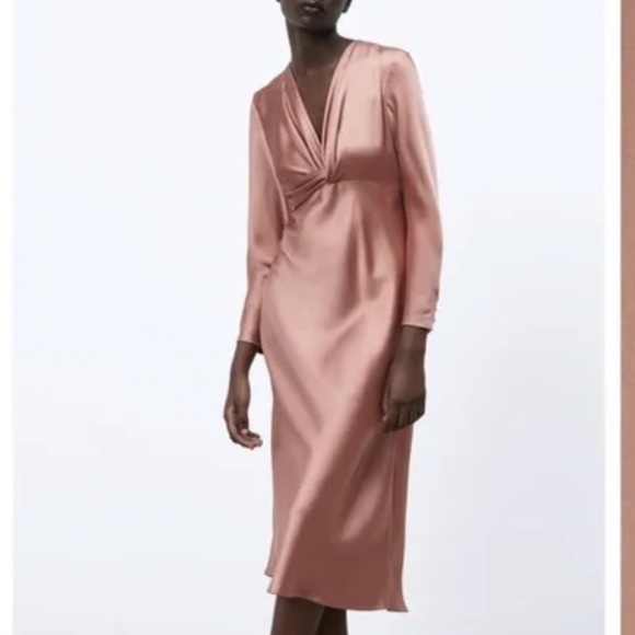 Zara KNOTTED NECKLINE DRESS - Picture 3 of 7